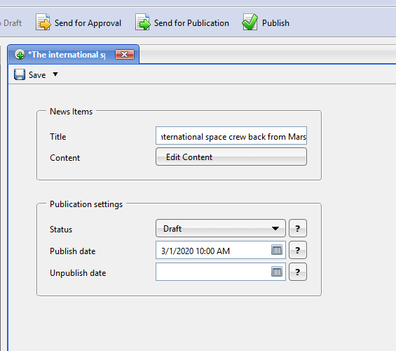 Scheduled-Data-Publishing